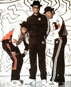 Run-DMC in 1986. From left to right: Jason "Jam Master Jay" Mizell, Darryl "D.M.C." McDaniels, Joseph "Run" Simmons
