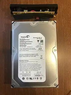 Seagate Hard Drive with a controller board to convert SATA to USB, FireWire, and eSATA