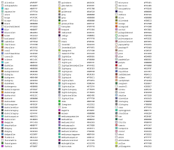 SVG Version of X11 color names