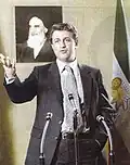 Sadegh Tabatabaei at a press conference with the media regarding the referendum in February or March 1979 (very shortly after the victory of the 1979 Revolution)