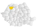 Map of Romania highlighting Sălaj County