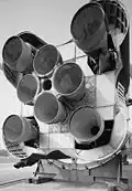 SA-T, located on the north side of MSFC Static Test Stand, 1965.