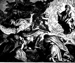God Appears to Elijah on Mount Horeb, woodcut by Julius Schnorr von Karolsfeld, 1860