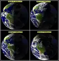 Orientation of the terminator (division between night and day) depends on the season.
