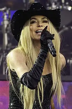 Shania Twain on a stage