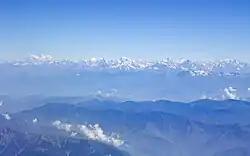 Aerial view of the Himalayas of the Jammu Region, as seen from Jammu - Delhi flight