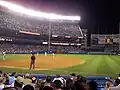 The left field side of the grandstand