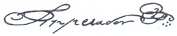 Cursive signed Imperador followed by a script P and 4 dots arranged as a cross