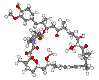 Sirolimus ball-and-stick model