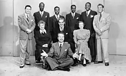 Skelton with the cast of the Raleigh Cigarette Program, 1948