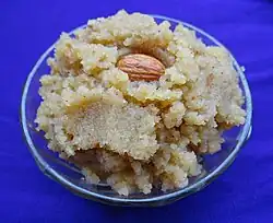 Sooji halwa made from semolina or sooji