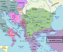 First Bulgarian Empire in 850.[1][2][3]