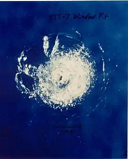 Large glass pit (damage)
