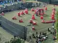 View of a course during a speedball game in progress