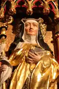 statue of St. Hildgard von Bingen in St. Rochus Chapel (1895)