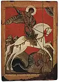 Saint George and the Dragon, Russian icon (15th century)