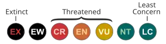 IUCN Red List category abbreviations (version 3.1, 2001)