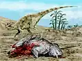 Staurikosaurus, one of the earliest dinosaurs, a member of the Triassic family Herrerasauridae