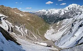 Stelvio Pass in the Alps (Italy)