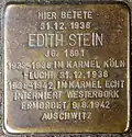Stolperstein for Edith Stein.