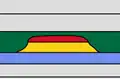 Stratigraphic trap in a fossilized coral reef (yellow) sealed by mudstones (green)