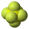 Spacefill model of sulfur hexafluoride