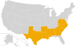 Location of teams in
