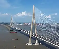 The Sutong Yangtze River Bridge, between Nantong and Suzhou, was one of the longest cable-stayed bridges in the world when it was completed in 2008.