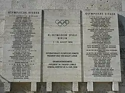 A printed table of nations and their medal counts