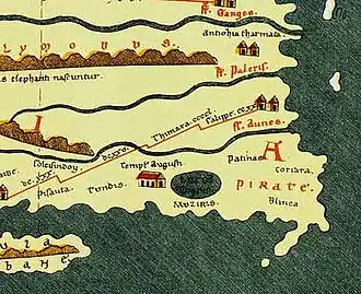 Map depicting a settlement in Southern India
