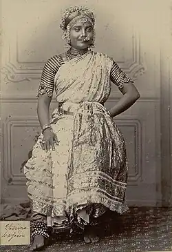 Tamil dancer dressed in sari, c. 1850