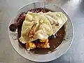 Tau kua heci, a tofu dish with prawn. It is from Binjai, North Sumatra.