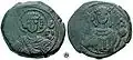 Tetarteron of Manuel I Komnenos, showing a bust of George (12th century)