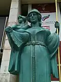 Modern statue of Teuta with her stepson Pinnes in Tirana, Albania.
