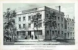 The first presidential mansion, Samuel Osgood House in Manhattan, occupied by Washington from April 1789&nbsp;– February 1790