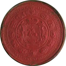 The Great Seal of Lithuania with Vytis (Waykimas) in the centre, used during the reign of Stanislaus II Augustus, 1764