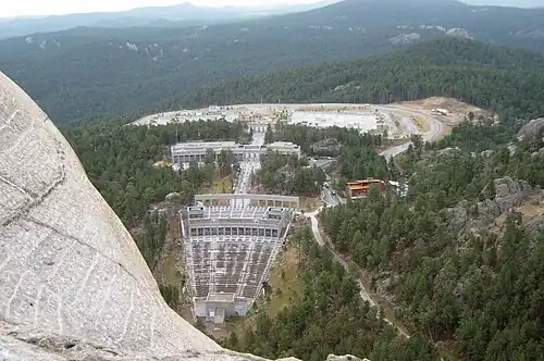 Memorial complex, as seen from Mt. Rushmore.