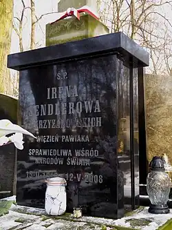 The headstone on Irena Sendler's grave