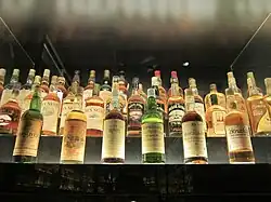 Bottles of Scotch whisky in The Scotch Whisky Experience.