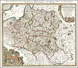 Map of the Polish-Lithuanian Commonwealth, publisher Tobias Mayer, 1757