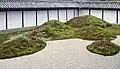 The garden of Tōfuku-ji (1940). The five hills symbolize the five great Zen temples of Kyoto.