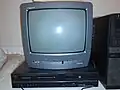 A Toshiba cathode-ray tube (CRT) television.