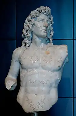 Triton or sea centaur, part of a group representing Commodus' apotheosis as Hercules. Luni marble, Roman artwork, 191-192 CE.