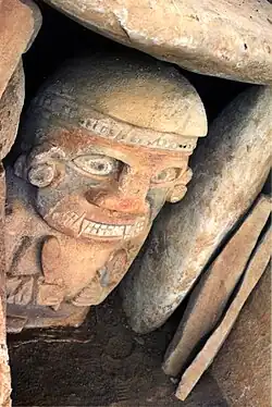 Painted sculpture from a tomb of the San Agustín culture