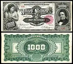$1000 Silver Certificate, Series 1891, Fr.346e, depicting William Marcy