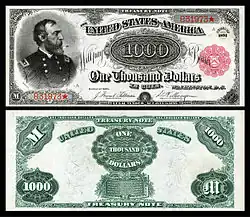 $1,000 Treasury note (1890–91), Series 1891, Fr.379c, depicting George Meade.
