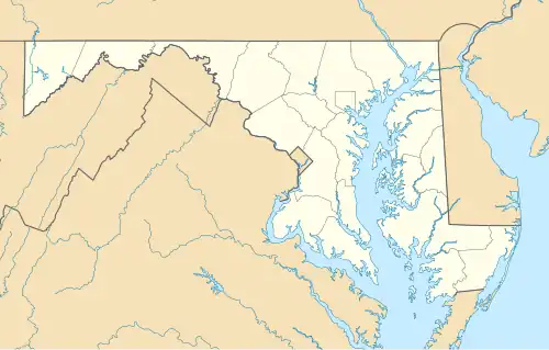 Map of Maryland with marks showing locations of mass vaccination sites