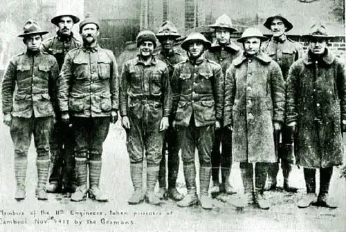American soldiers of the 11th Engineer Regiment taken as prisoners of war by Germany in 1917