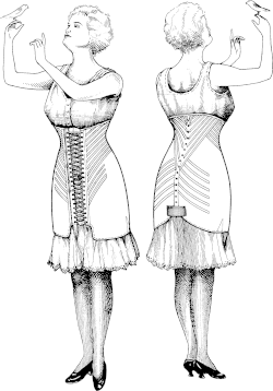 A longline hip-slimming corset, 1917