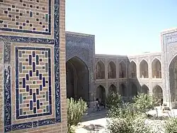 The Ulugh Beg Madrasa's courtyard